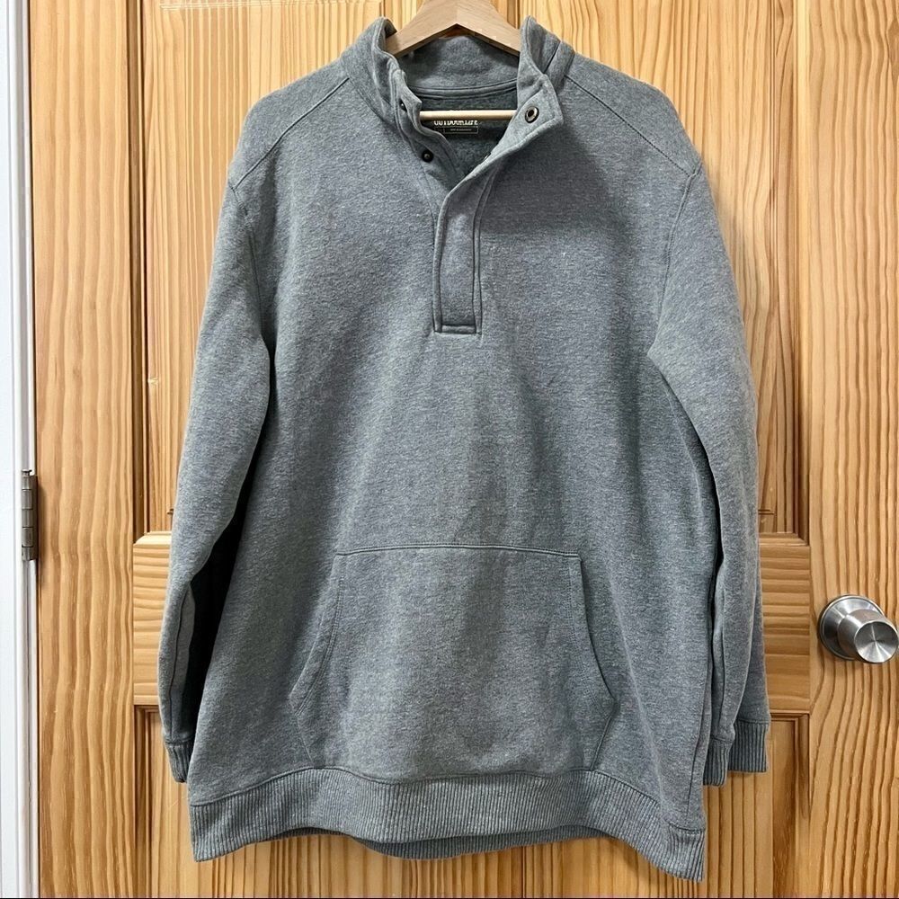 NWOT Outdoor Life grey quarter snap pullover long sleeve jacket coat L Large